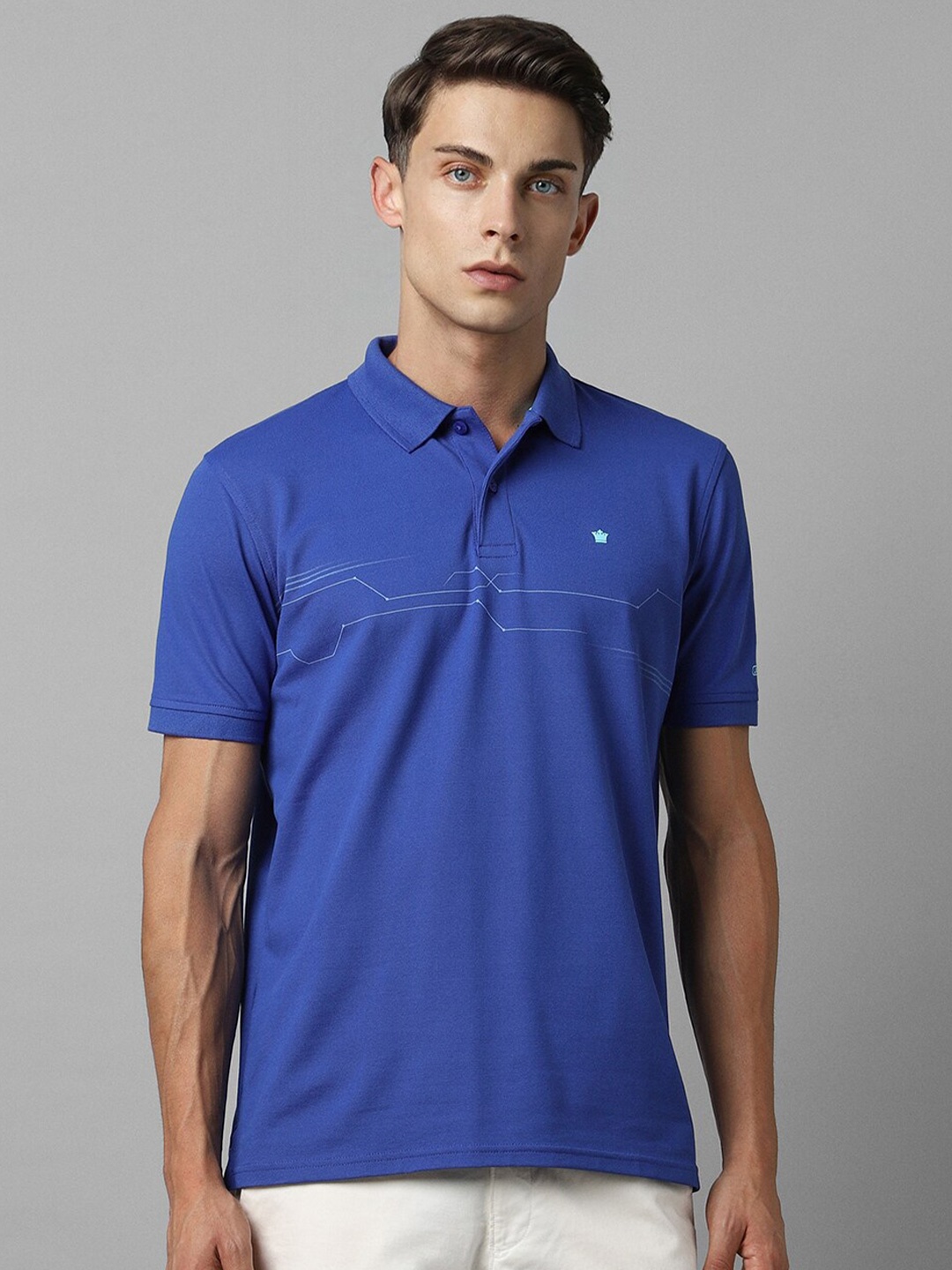 

Louis Philippe Polo Collar Short Sleeves Cotton Casual T-shirt, Blue