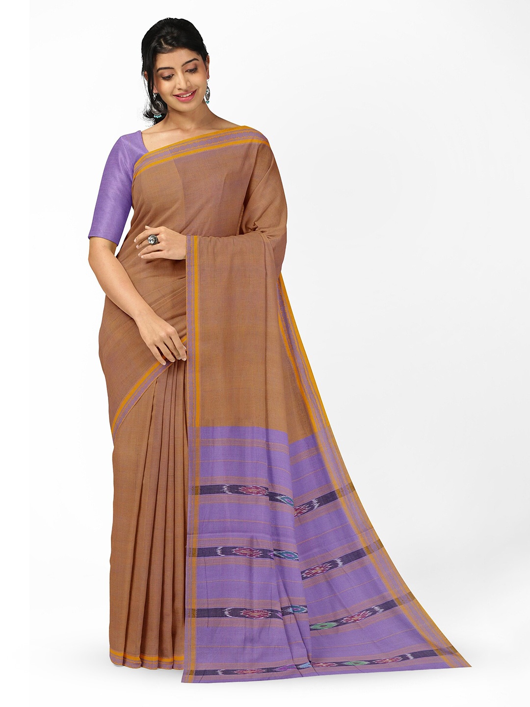 

APCO Pure Cotton Saree, Brown