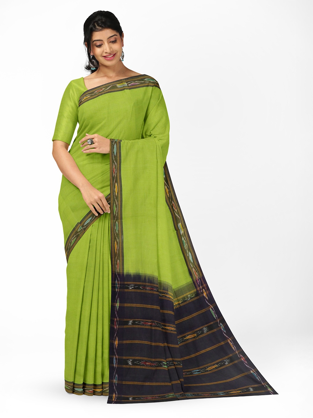 

APCO Zari Pure Cotton Saree, Green