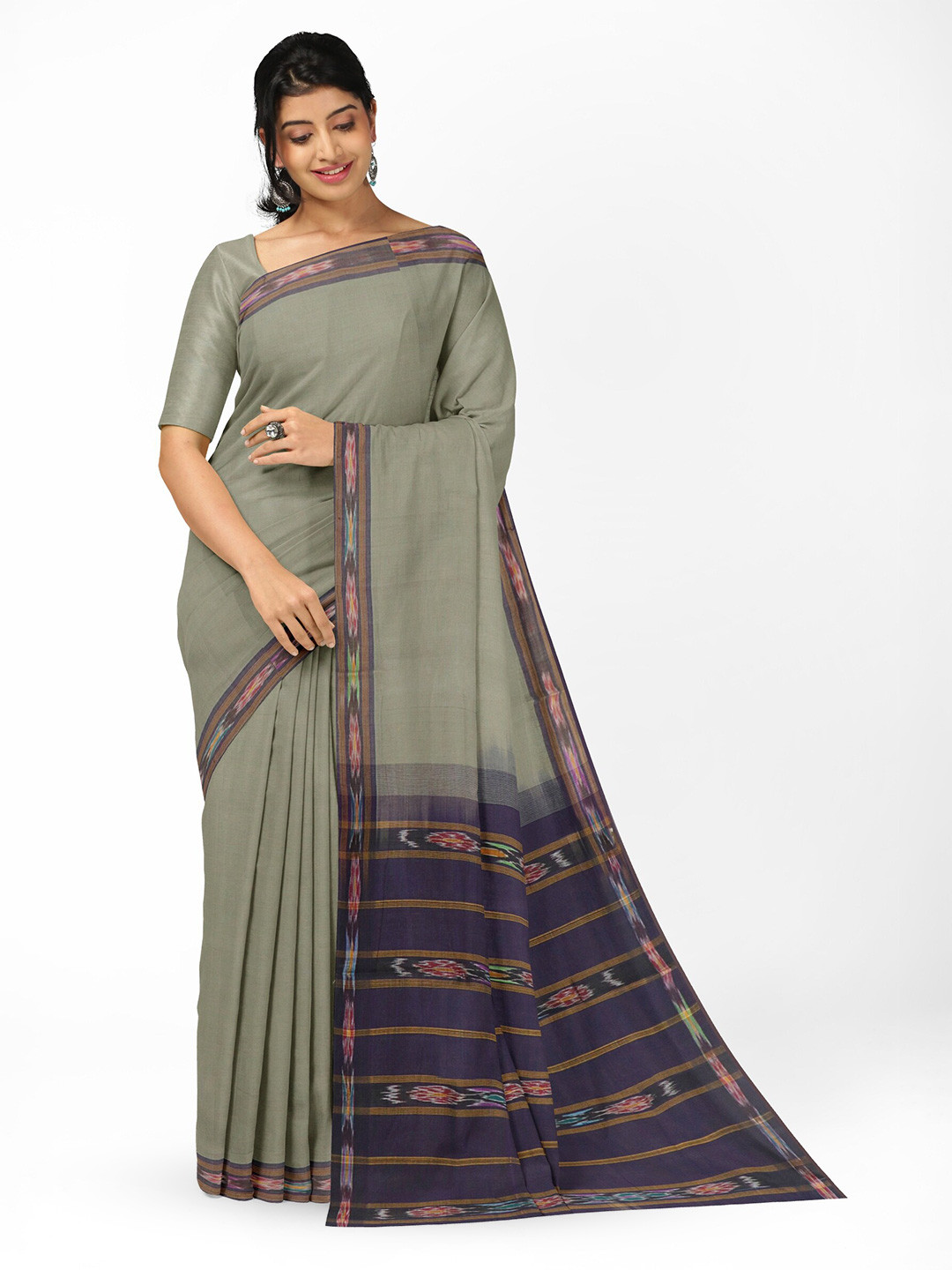 

APCO Pure Cotton Saree, Grey