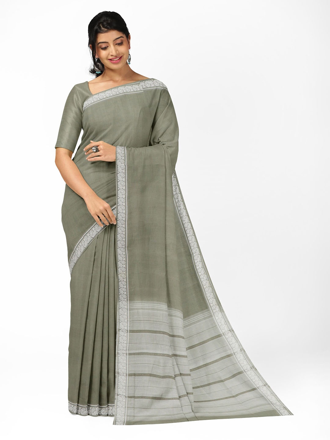 

APCO Bandar Pure Cotton Polavaram Saree, Grey