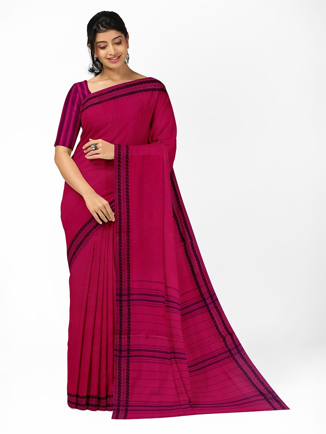 

APCO Pure Cotton Handloom Saree, Pink