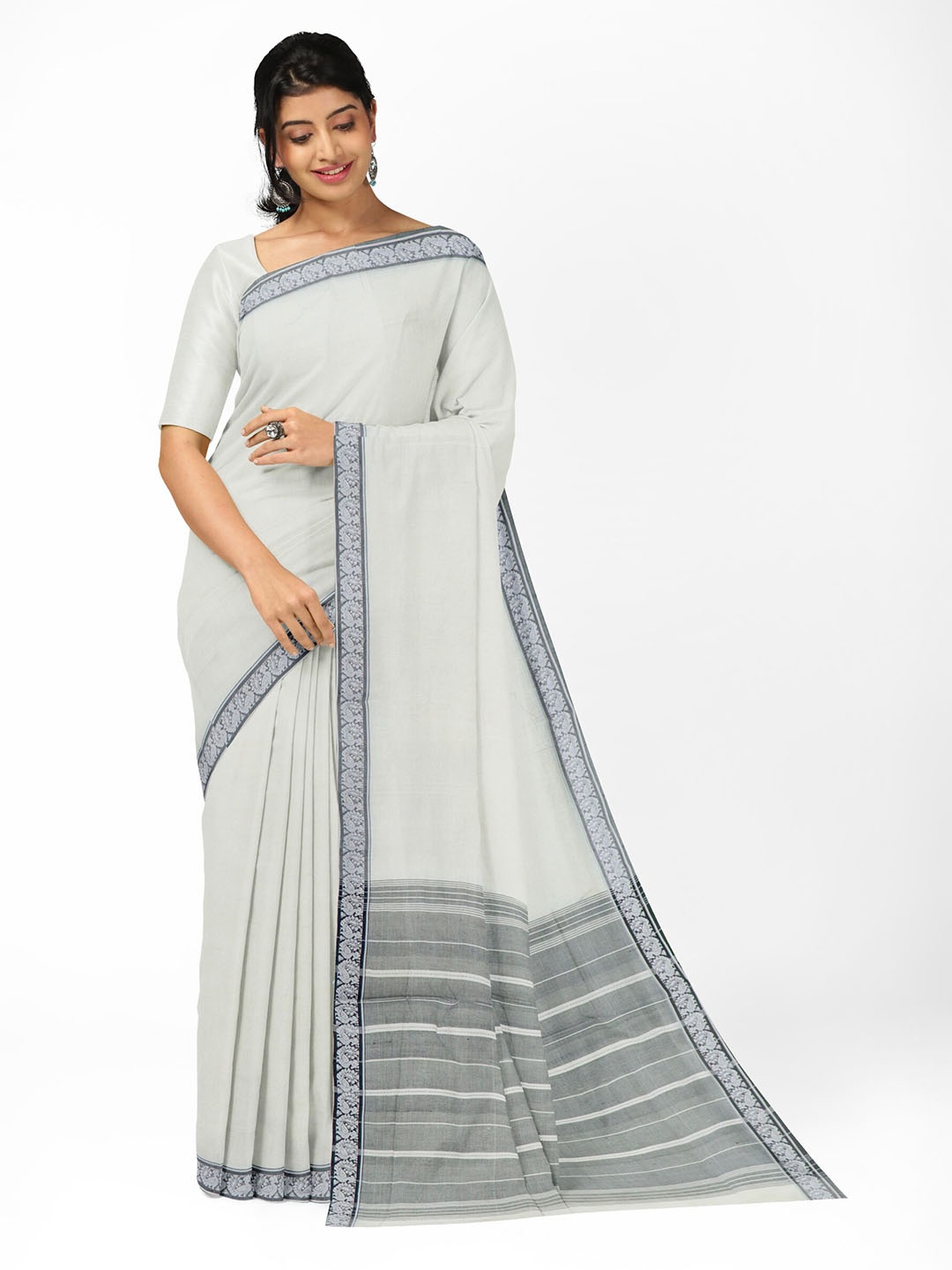 

APCO Bandar Pure Cotton Polavaram Saree, White