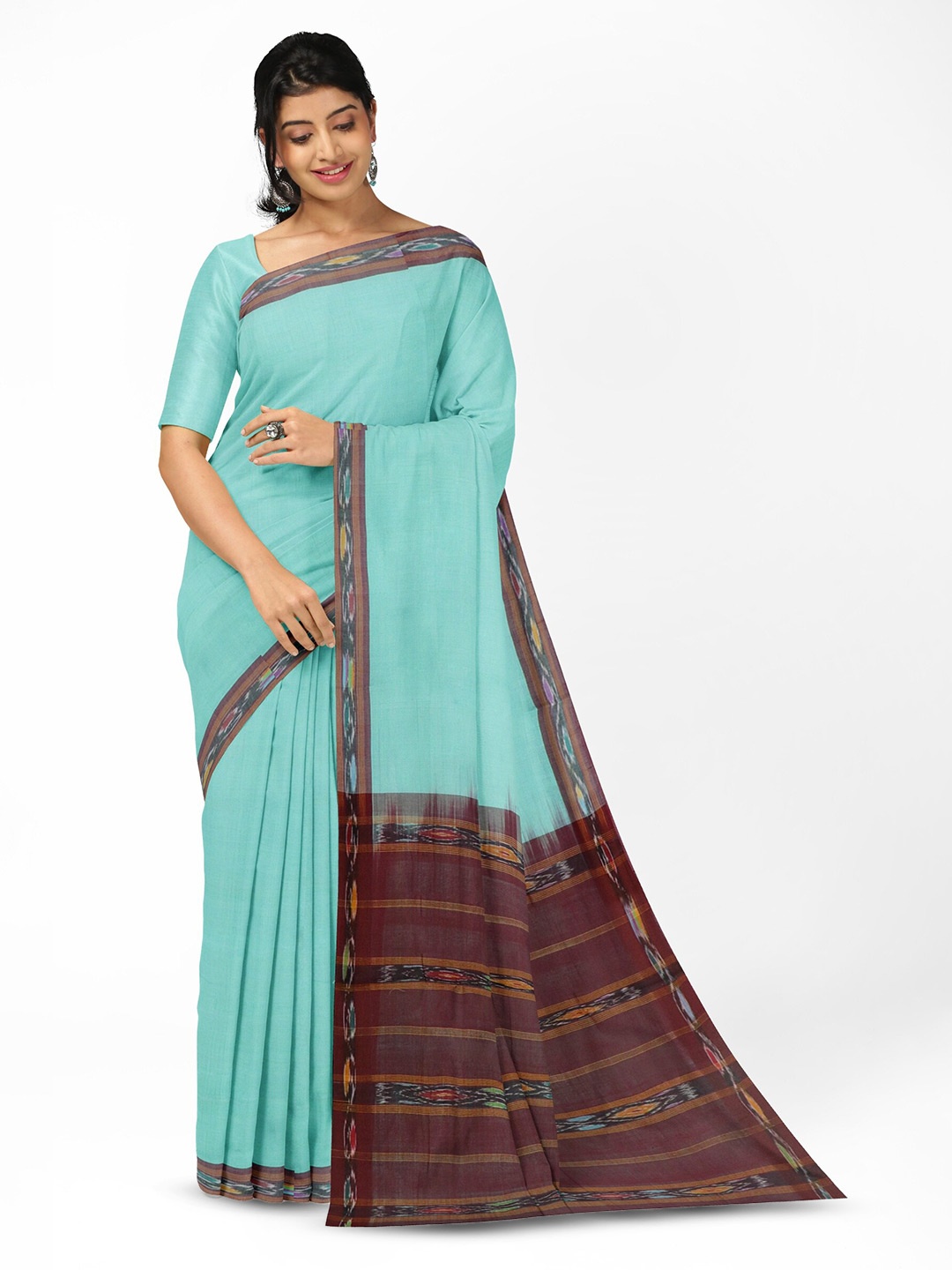 

APCO Woven Design Pure Cotton Handloom Saree, Blue