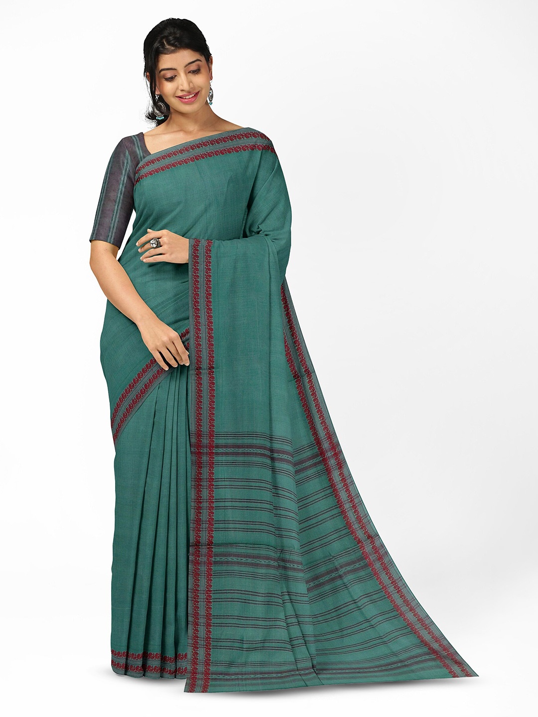 

APCO Pure Cotton Saree, Green