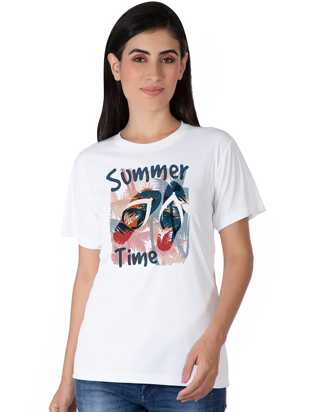 

BAESD Women Printed T-shirt, White