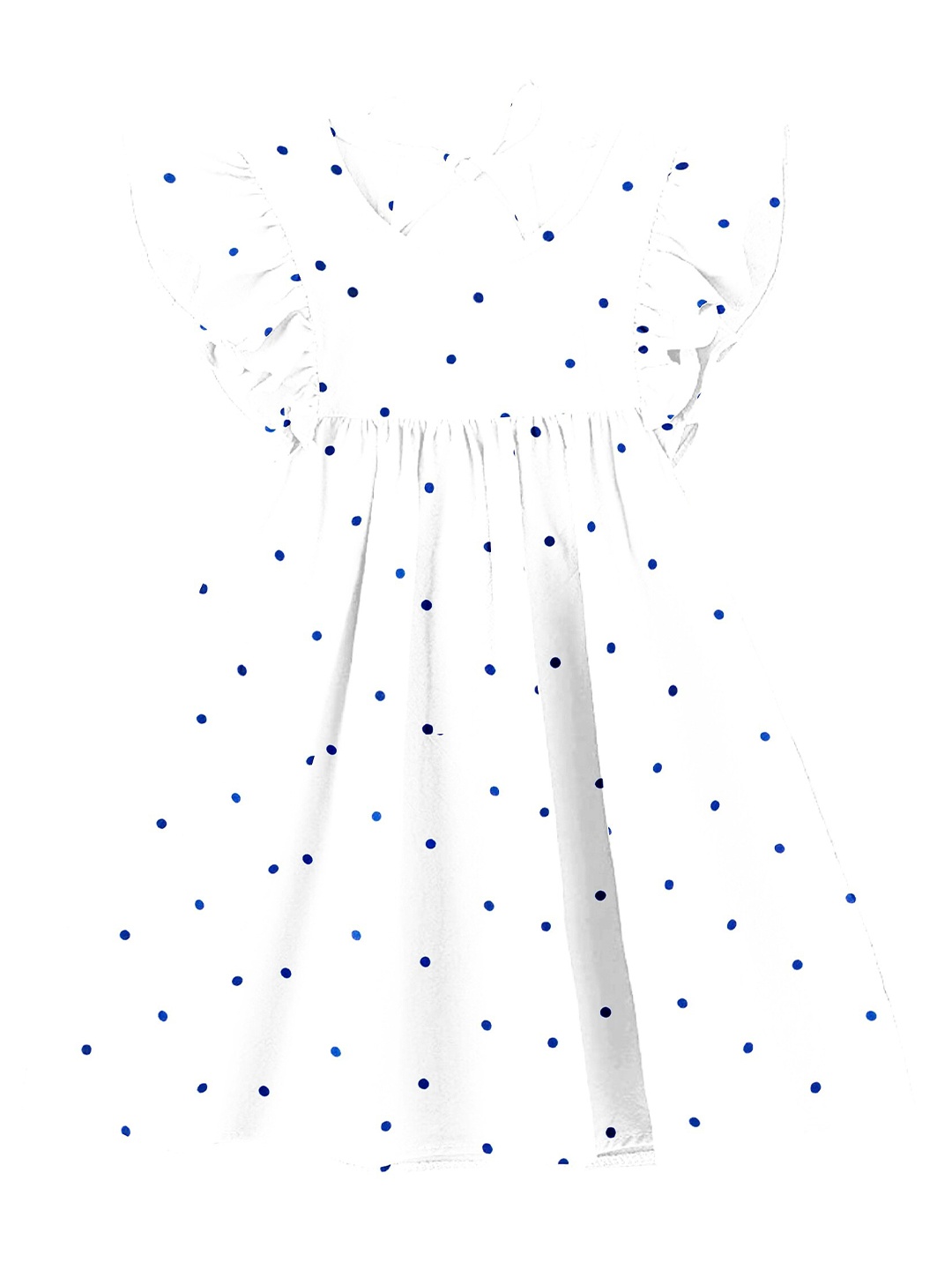 

THE BABY ATELIER Infant Girls Polka Dots Printed Nightdress, Off white