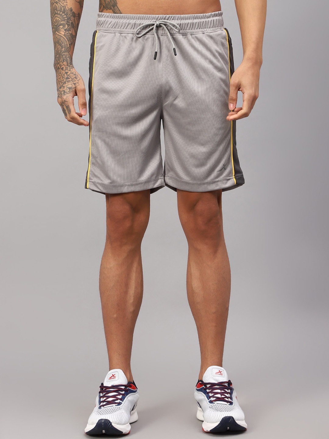 

VECTOR X Men Mid-Rise Running Sports Shorts, Grey