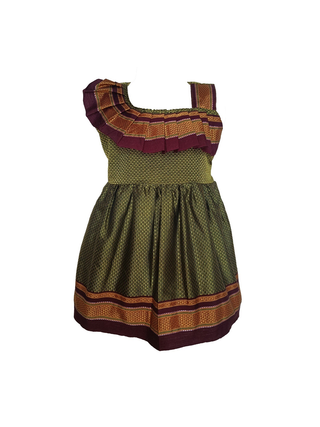

BAESD Infant Girls Cotton Ethnic Dresses, Olive