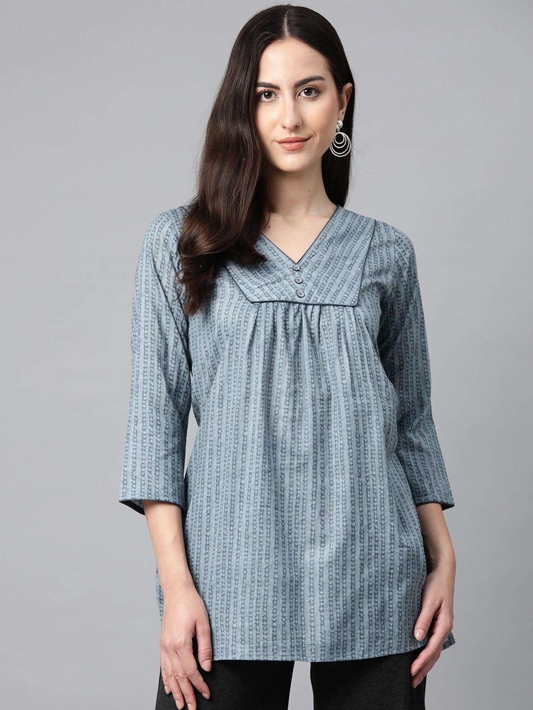 

Cottinfab Printed Pure Cotton Tunic, Grey