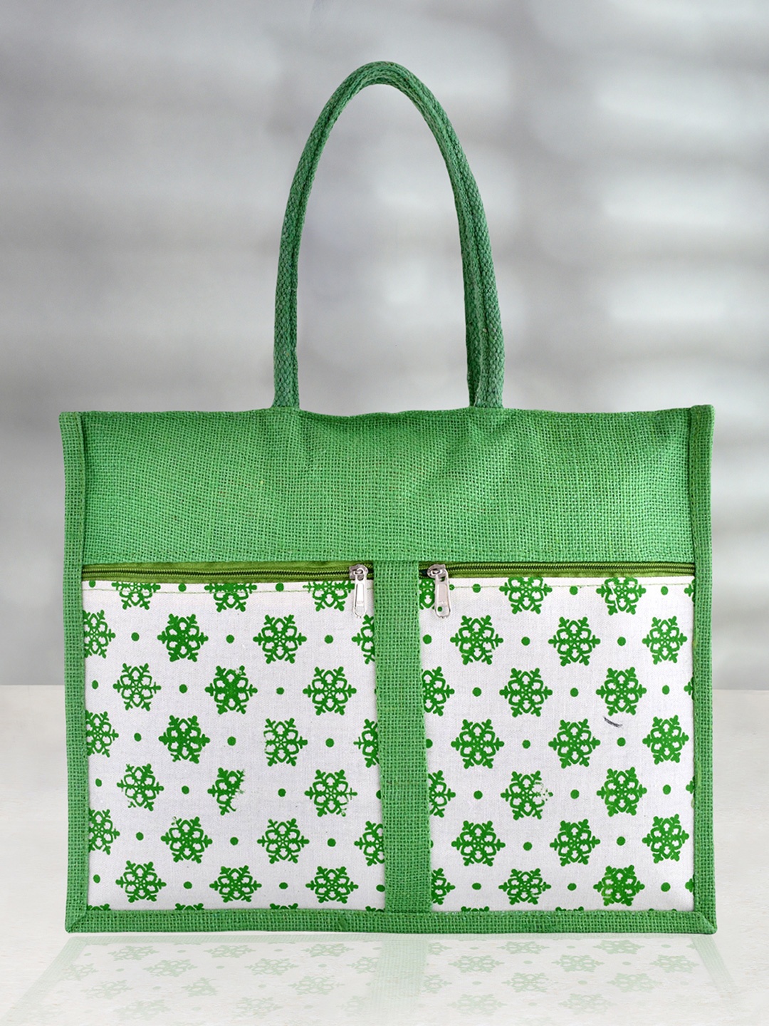

Kuber Industries Geometric Printed Oversized Shopper Tote Bag, Green
