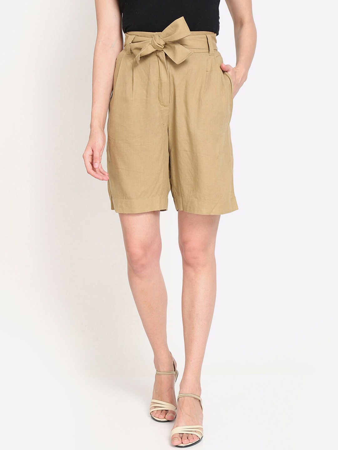 

NoBarr Women Mid-Rise Regular Shorts, Brown
