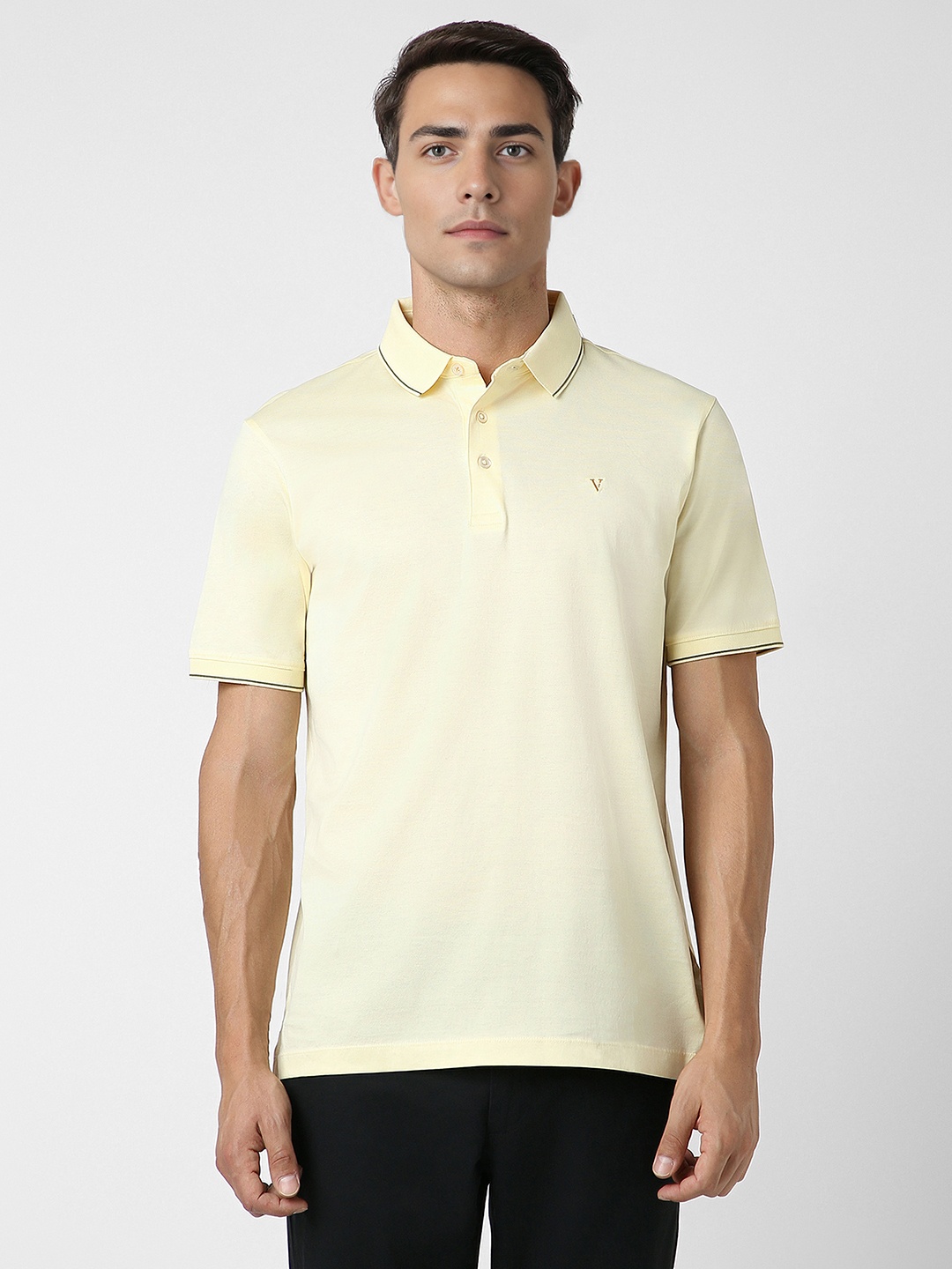 

Van Heusen Polo Collar Short Sleeves Cotton T-shirt, Yellow