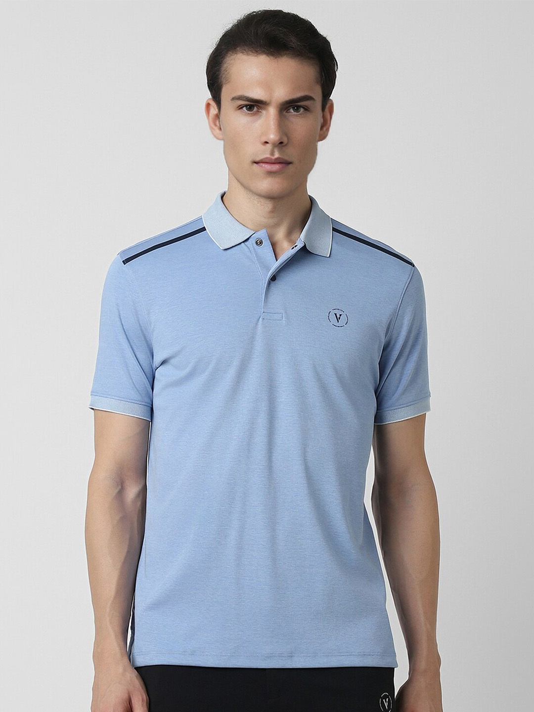 

Van Heusen Flex Polo Collar Short Sleeves cotton T-shirt, Blue