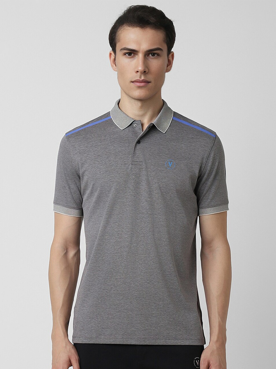 

Van Heusen Flex Polo Collar Short Sleeves cotton T-shirt, Grey