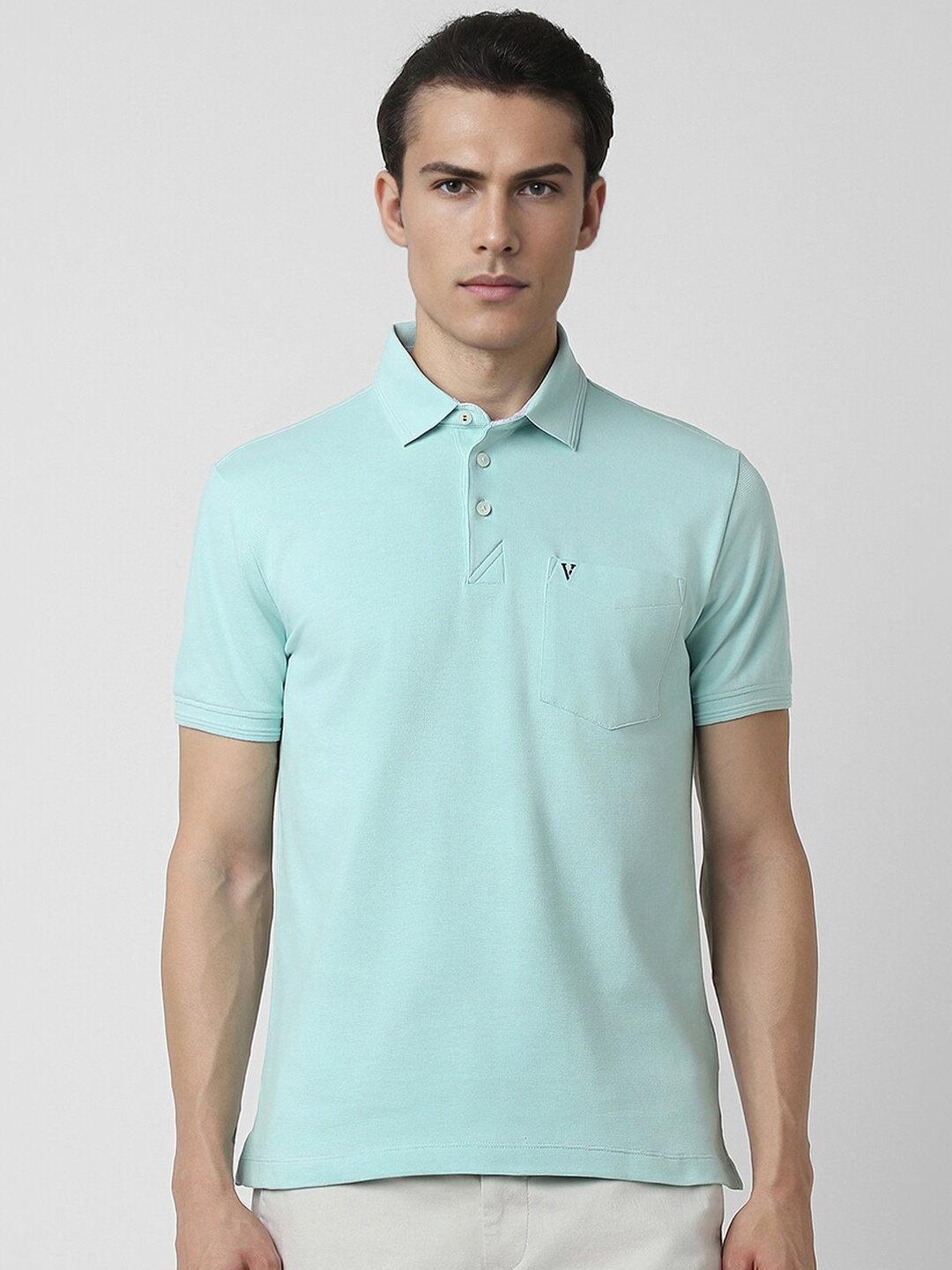 

Van Heusen Sport Polo Collar Pockets cotton T-shirt, Blue