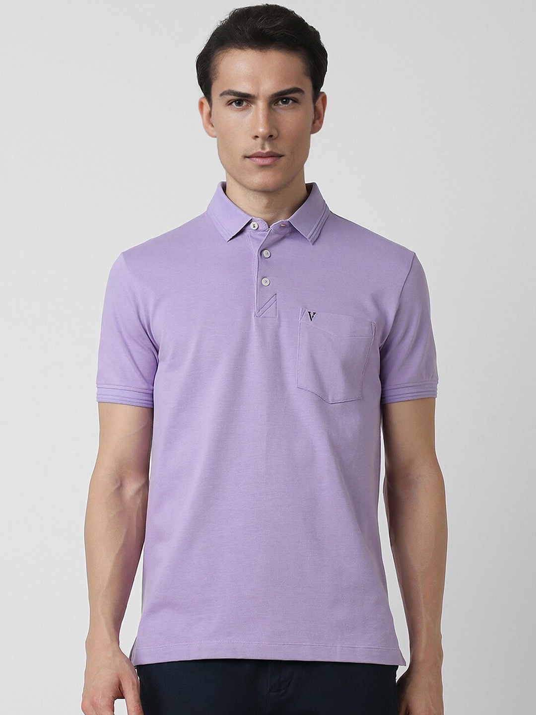 

Van Heusen Sport Polo Collar Short Sleeves Pockets Cotton T-shirt, Purple