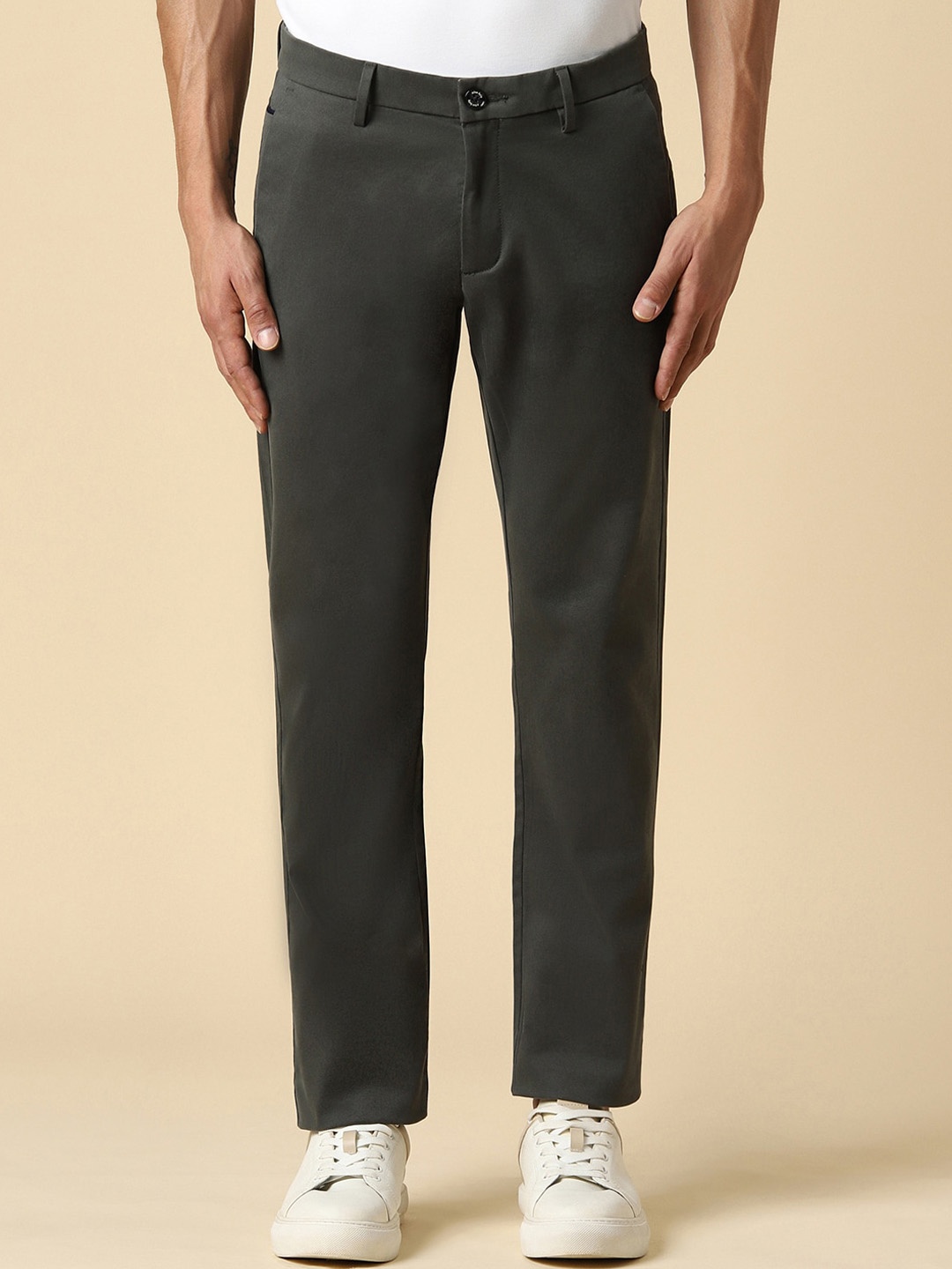 

Allen Solly Men Slim Fit Mid-Rise Trousers, Green