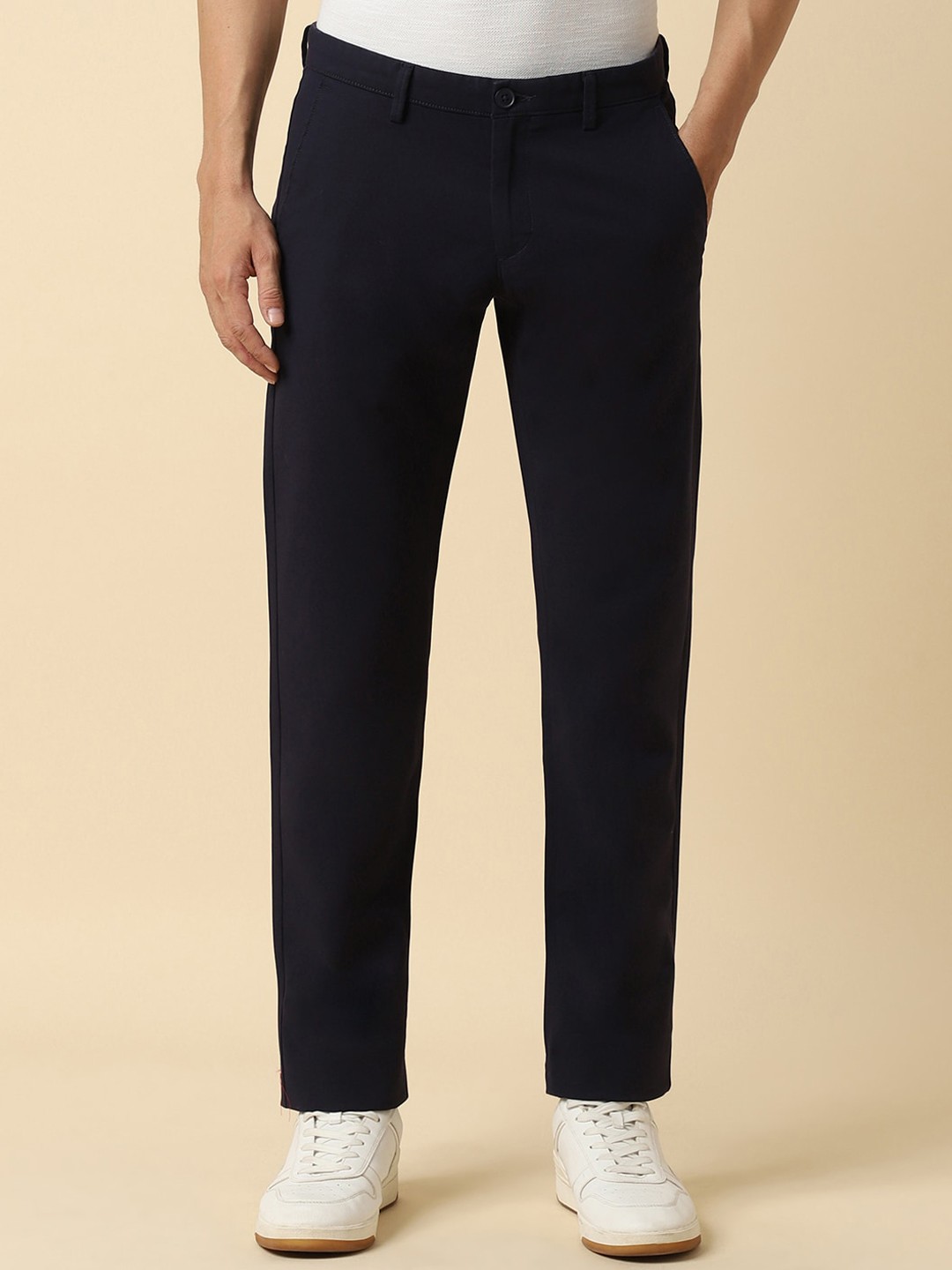 

Allen Solly Men Slim Fit Mid-Rise Trousers, Black