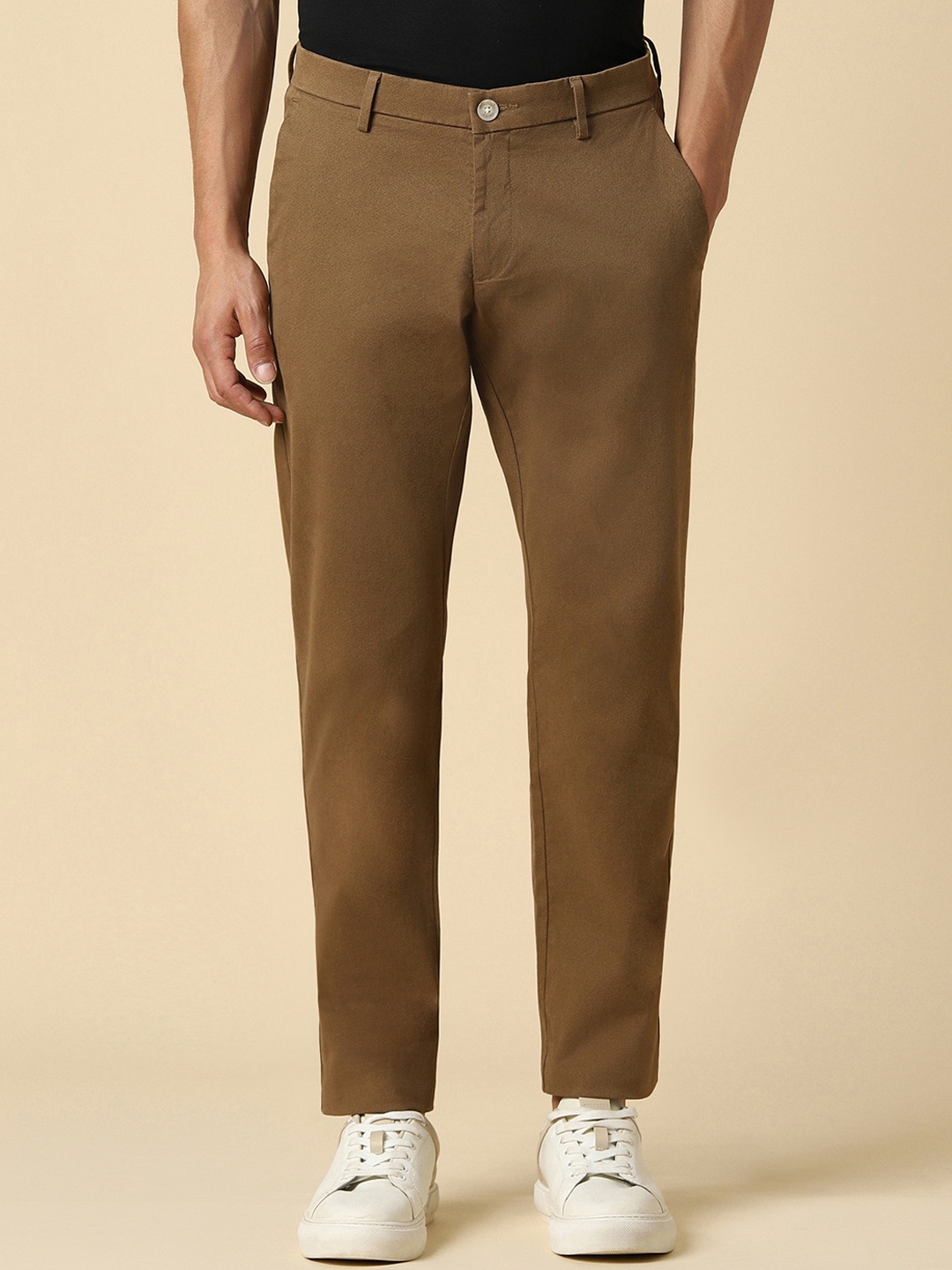 

Allen Solly Men Slim Fit Mid-Rise Chinos Trousers, Brown