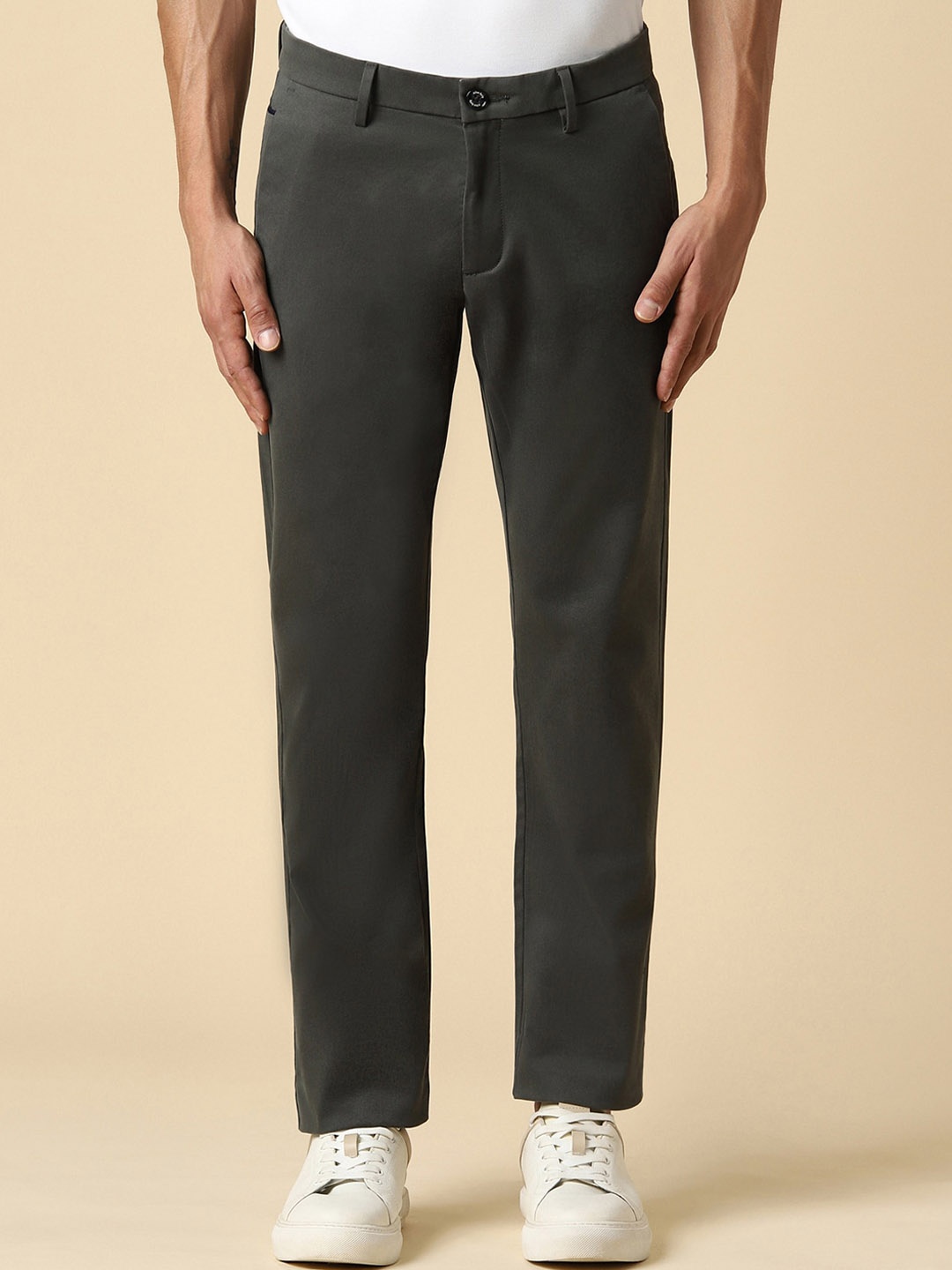 

Allen Solly Men Slim Fit Mid-Rise Trousers, Green