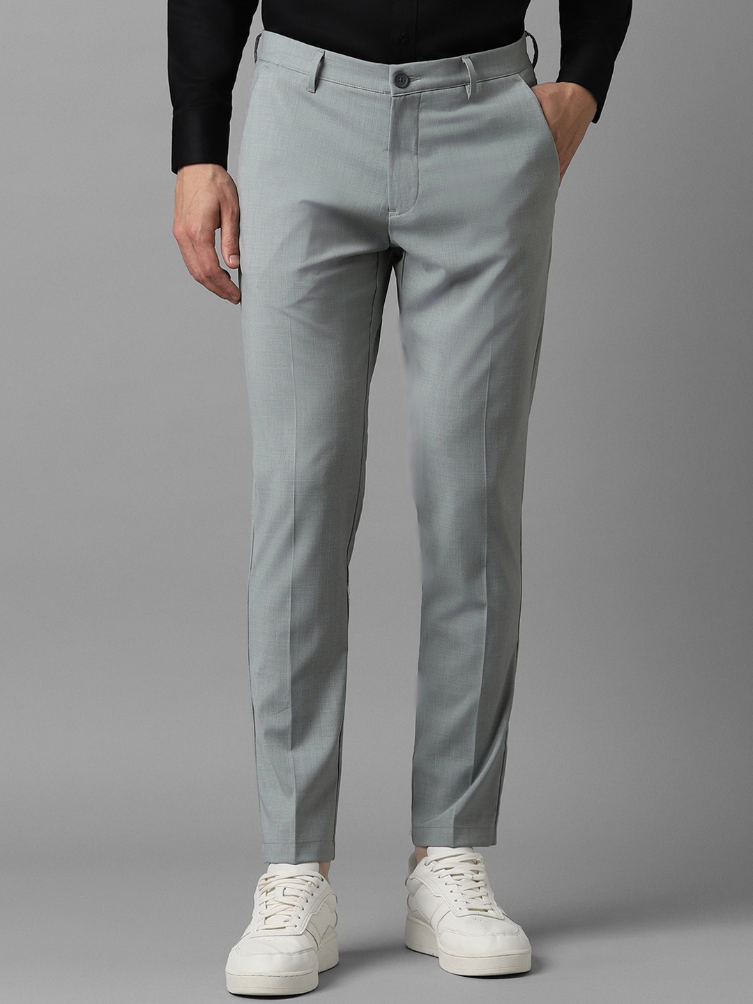 

Louis Philippe Sport Men Slim Fit Mid-Rise Regular Trousers, Grey