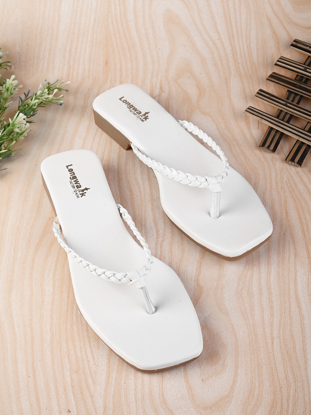 

Longwalk Open Toe T-Strap Flats, White