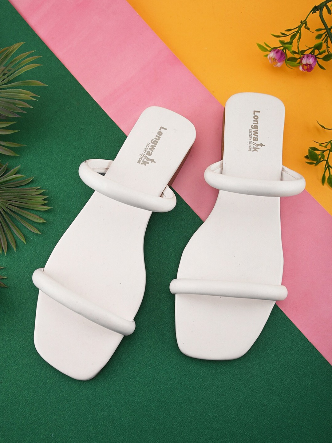 

Longwalk No Back Strap Open Toe Flats, White