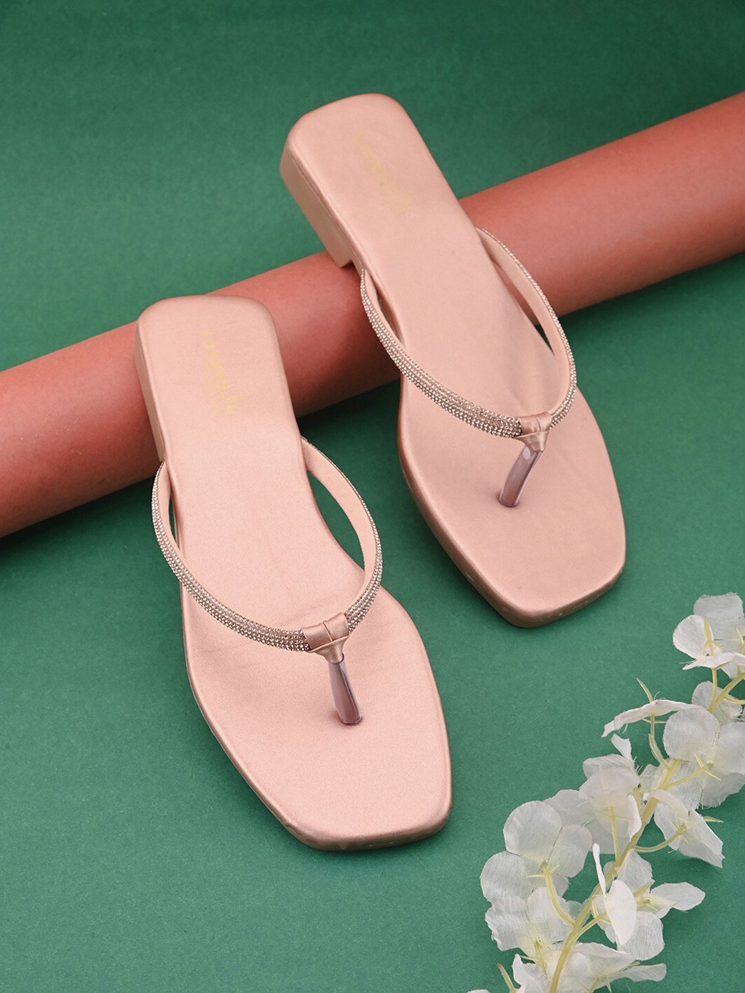 

Longwalk Embellished Croslite T-Strap Flats, Copper