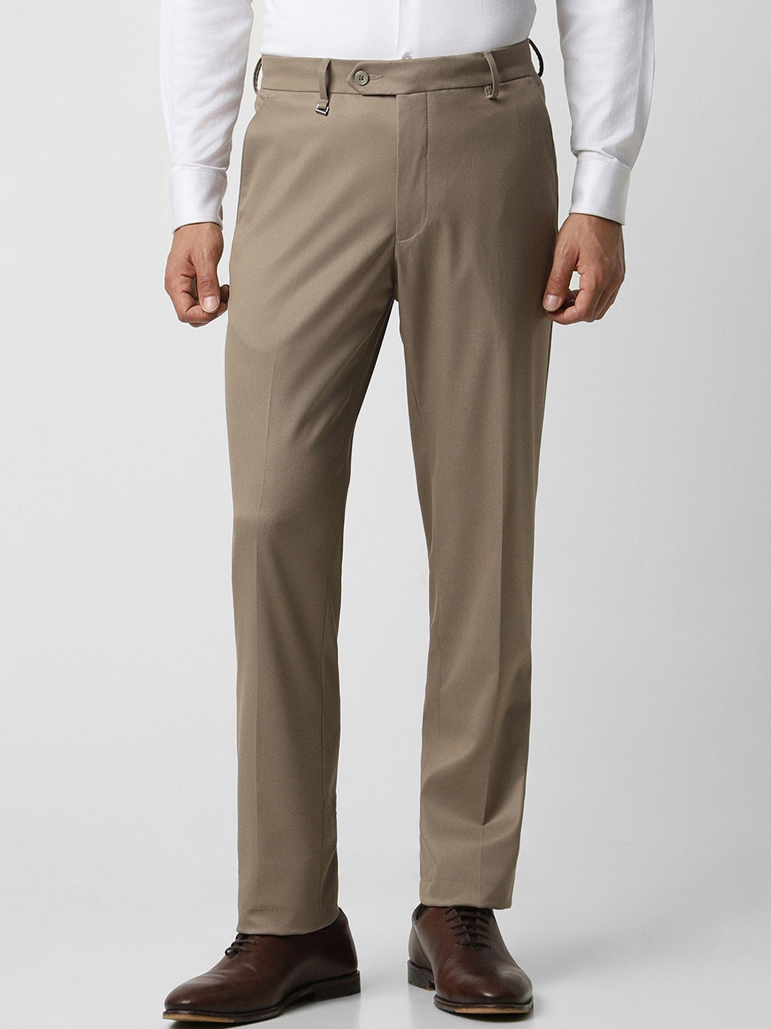 

Van Heusen Men Slim Fit Mid-Rise Formal Trouser, Brown