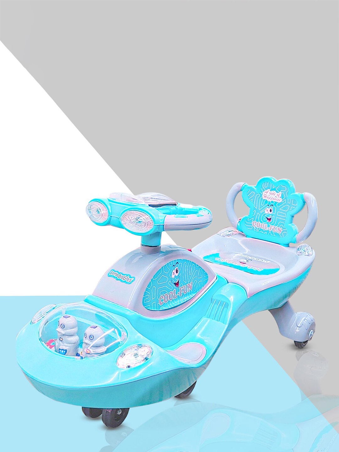 

Born Babies Kids Swing Car With Lights & Music, Blue