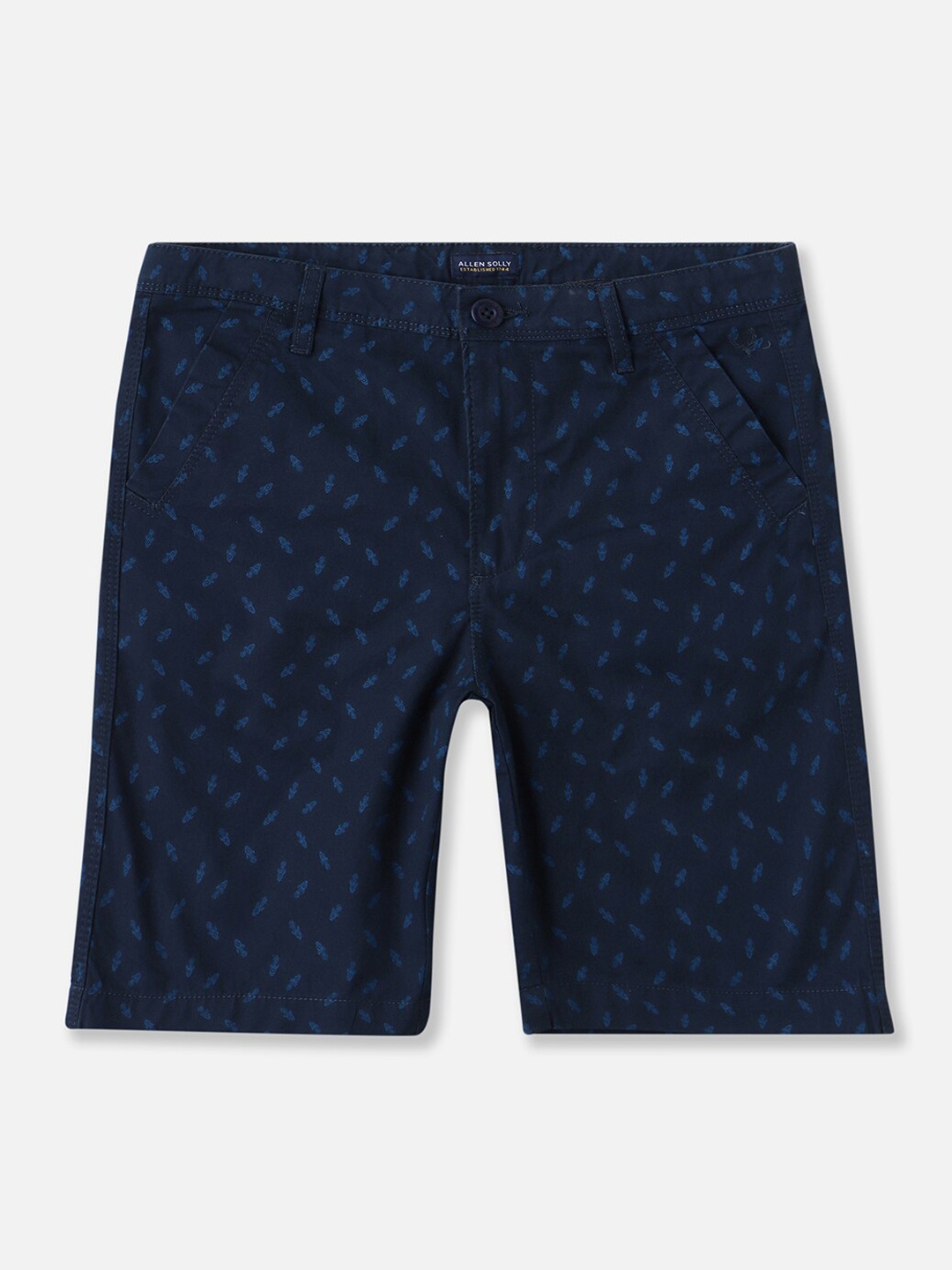 

Allen Solly Junior Boys Conversational Printed Mid-Rise Cotton Regular Shorts, Navy blue