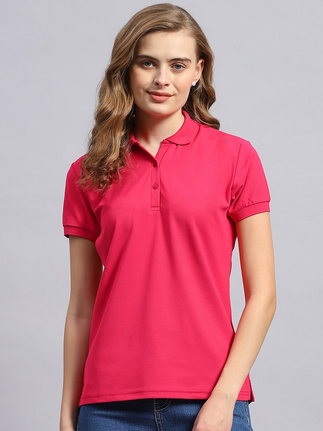 

rock.it Polo Collar Short Sleeves Casual T-shirt, Pink