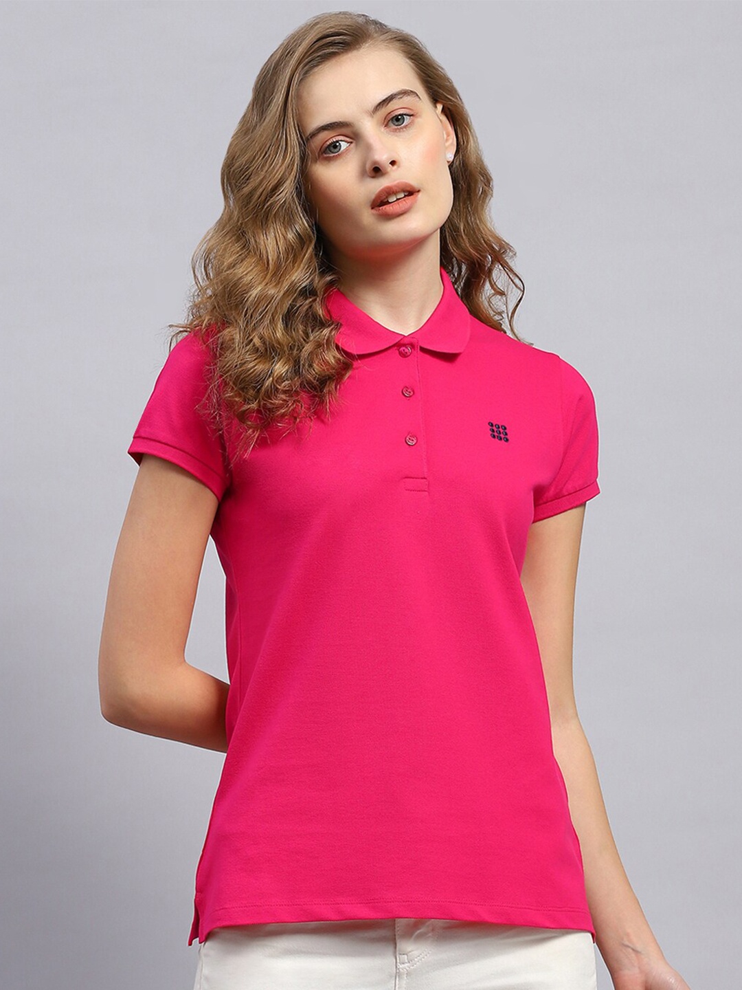 

rock.it Polo Collar Short Sleeves Casual T-shirt, Pink