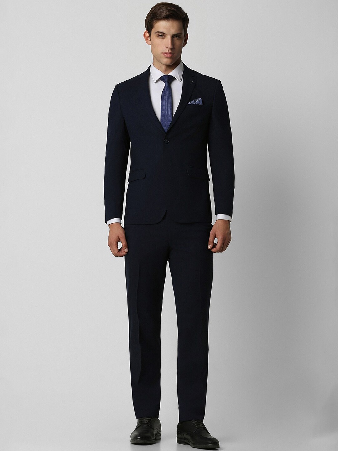 

Van Heusen Striped Slim-Fit Notched Lapel Two Piece Formal Suit, Navy blue