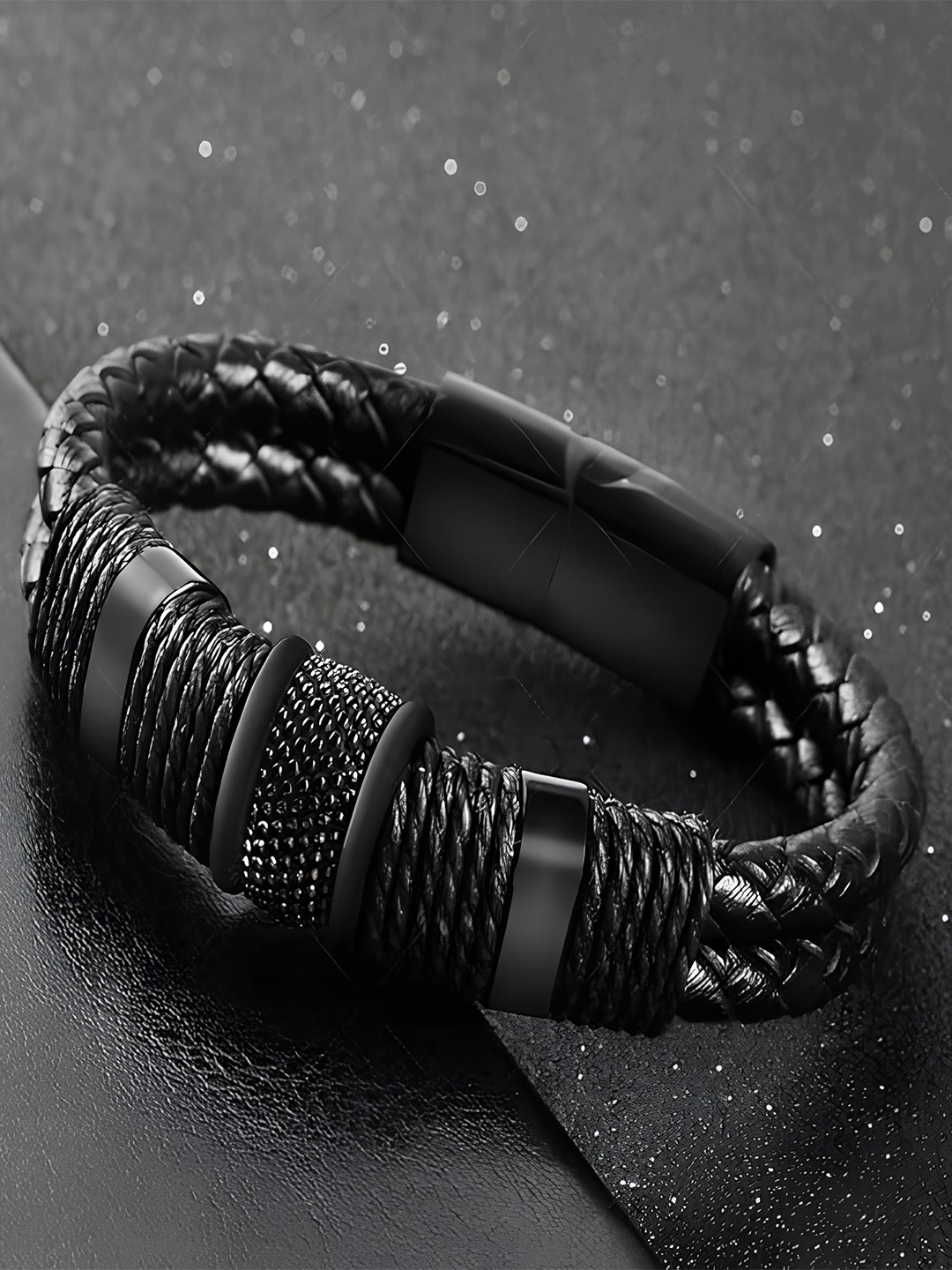 

KARISHMA KREATIONS Unisex Leather Wraparound Bracelet, Black