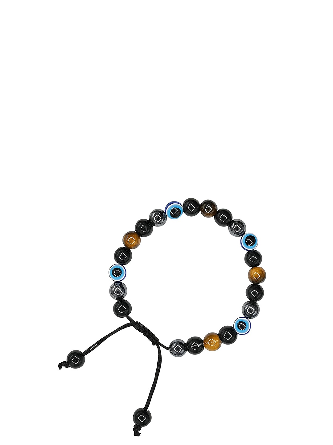 

KARISHMA KREATIONS Unisex Artificial Beads-Beaded Elasticated Bracelet, Black