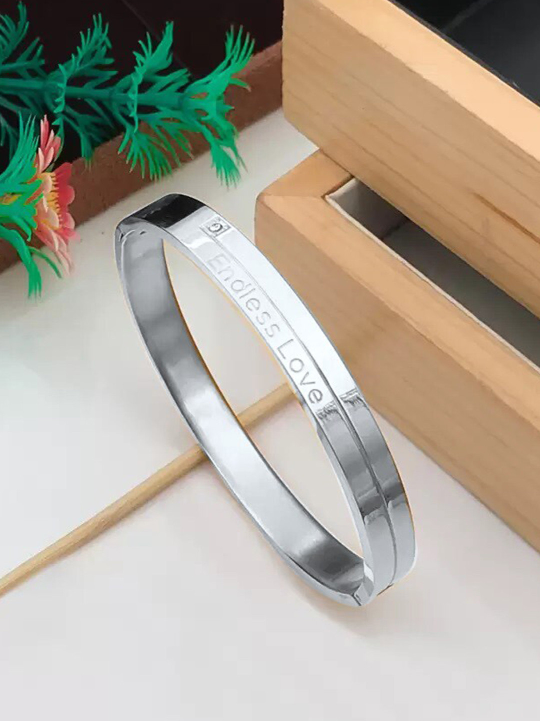 

MEENAZ Men Silver-Plated Kada Bracelet