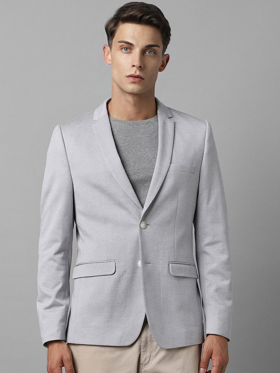 

Louis Philippe Sport Slim Fit Pure Cotton Single Breasted Blazer, Grey