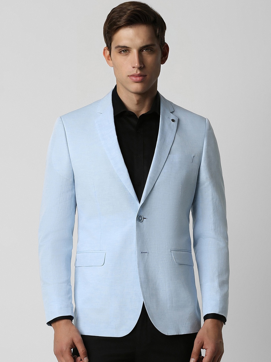 

Van Heusen Single-Breasted Linen Formal Blazer, Blue