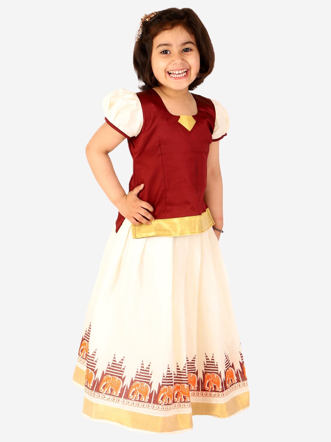 

BAESD Girls Ready to Wear Lehenga & Choli, Orange