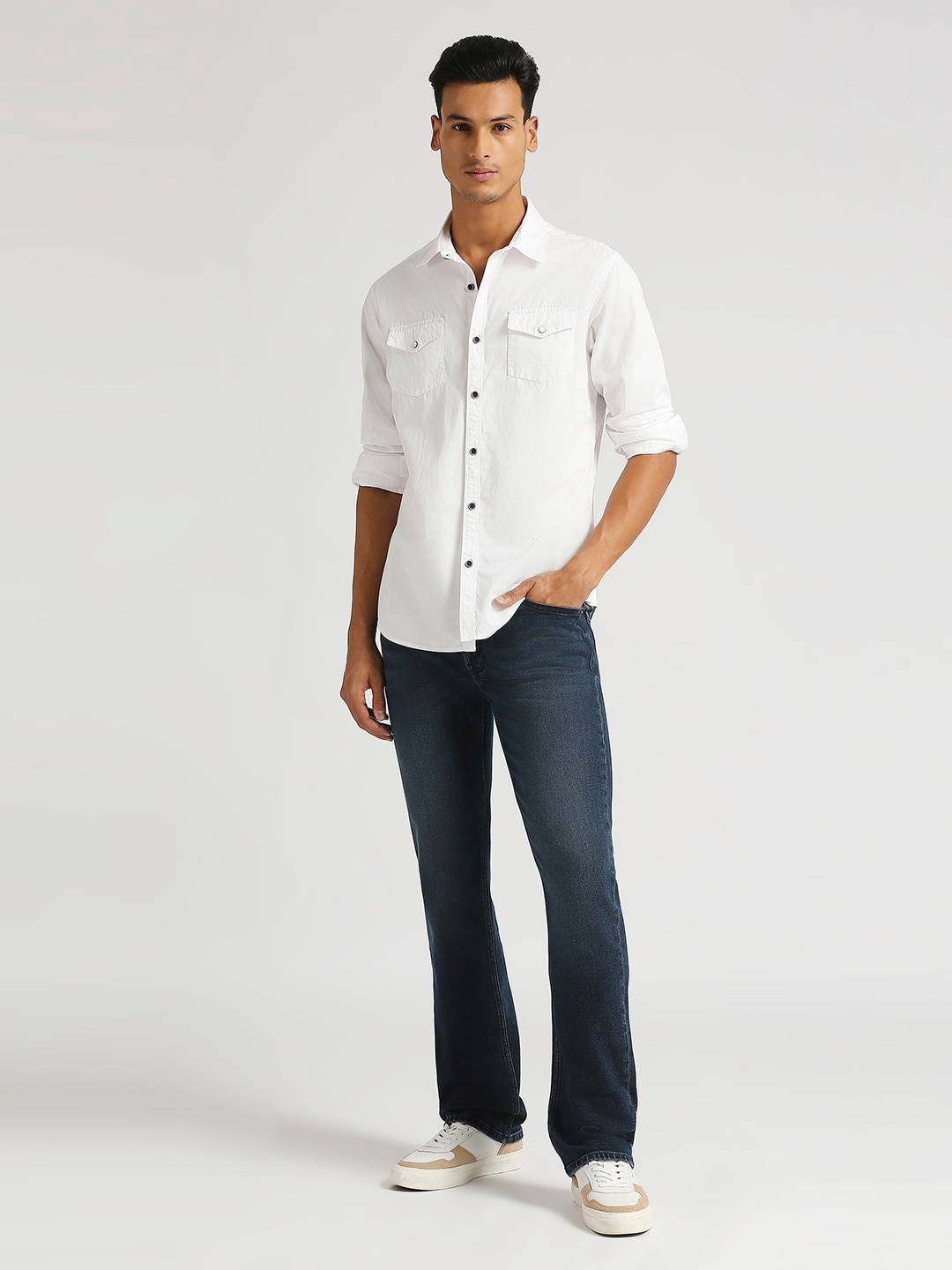 

Pepe Jeans Flap Pocket Long Sleeve Cotton Casual Shirt, White