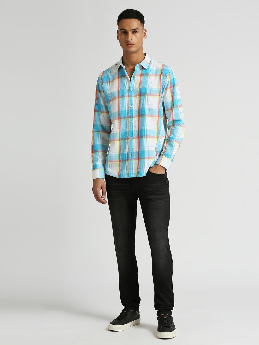 

Pepe Jeans Tartan Checked Cotton Casual Shirt, Blue