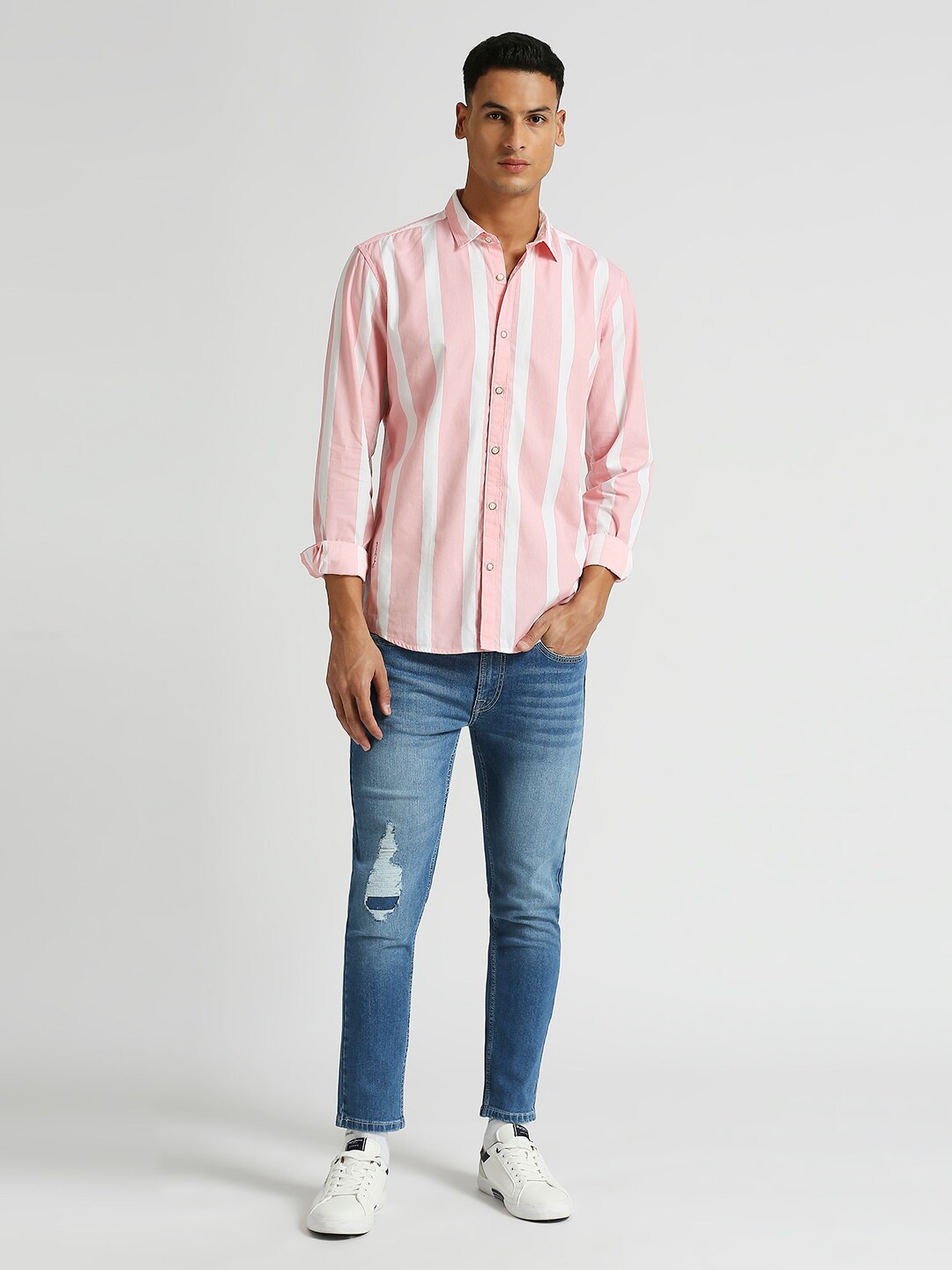 

Pepe Jeans Striped Cotton Casual Shirt, Pink