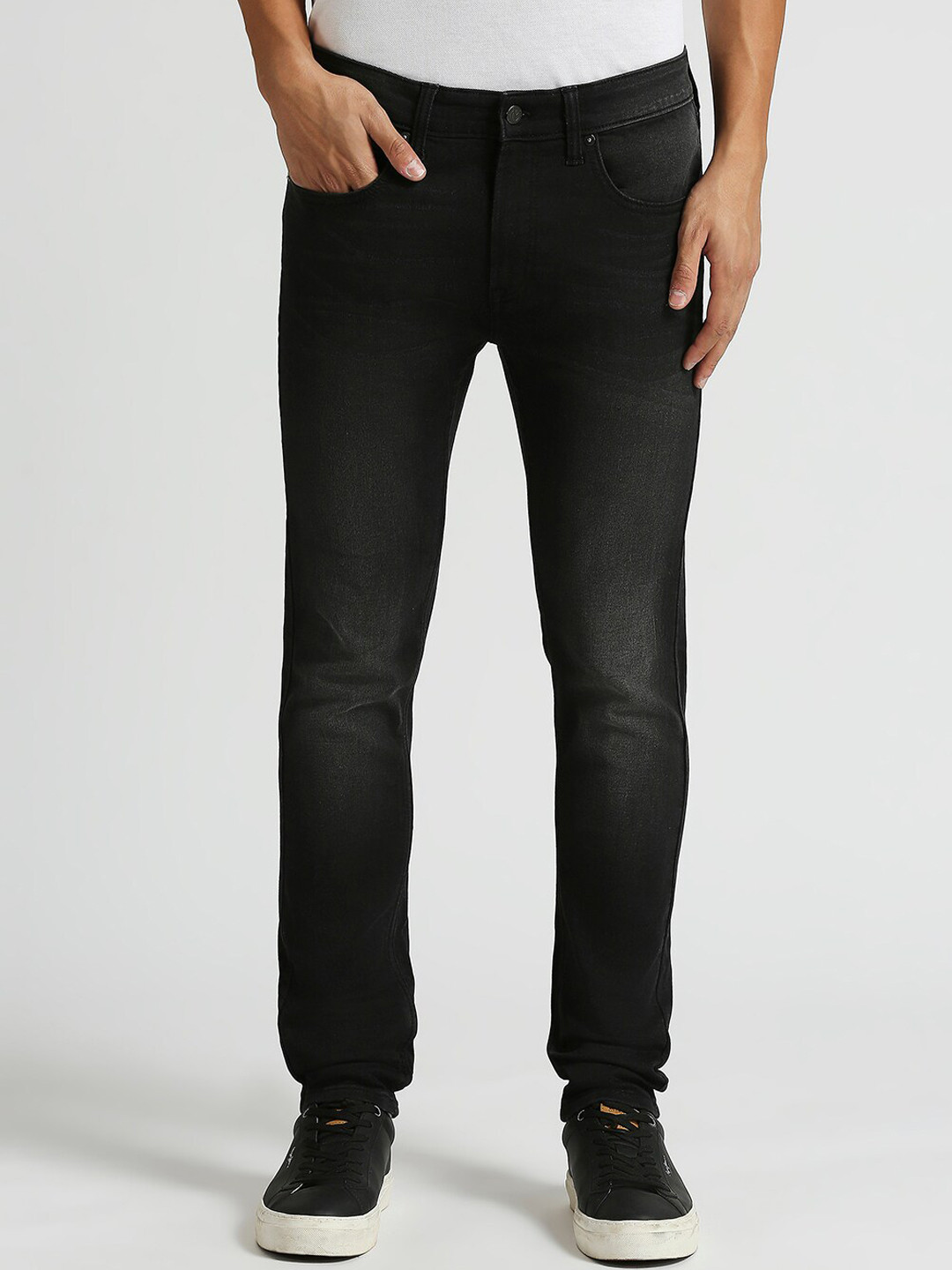 

Pepe Jeans Men Clean Look Mid-Rise Skinny Fit Stretchable Jeans, Black