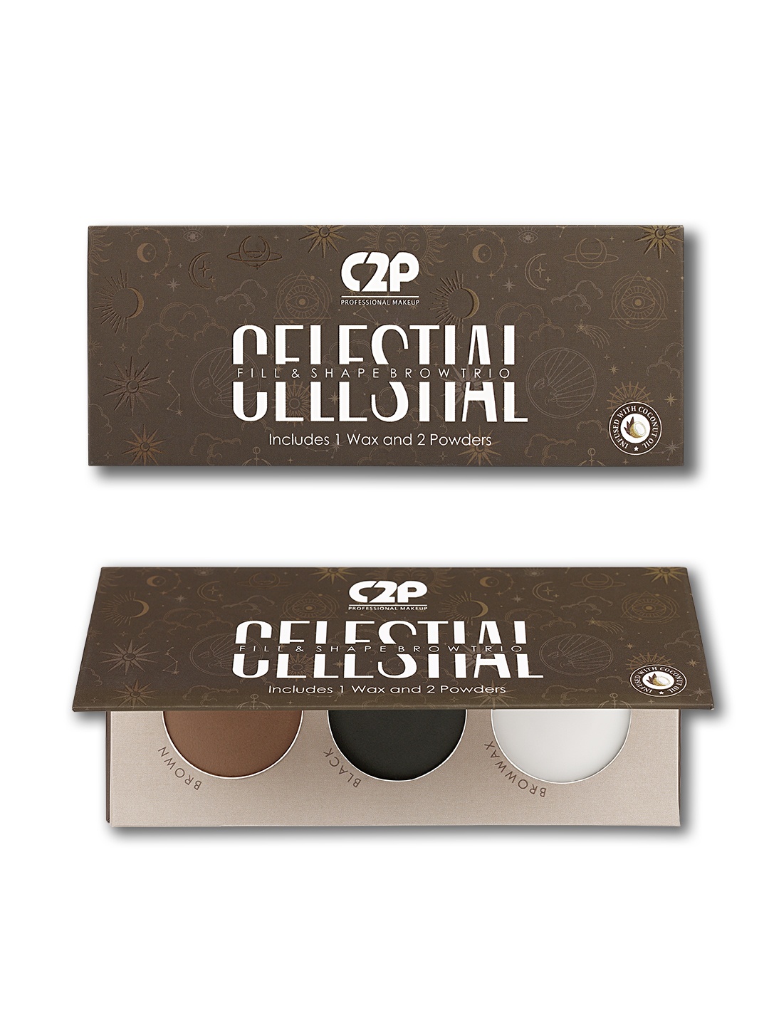 

C2P PROFESSIONAL MAKEUP Celestial 3 In 1 Eyebrow Palette - 12g, Multi