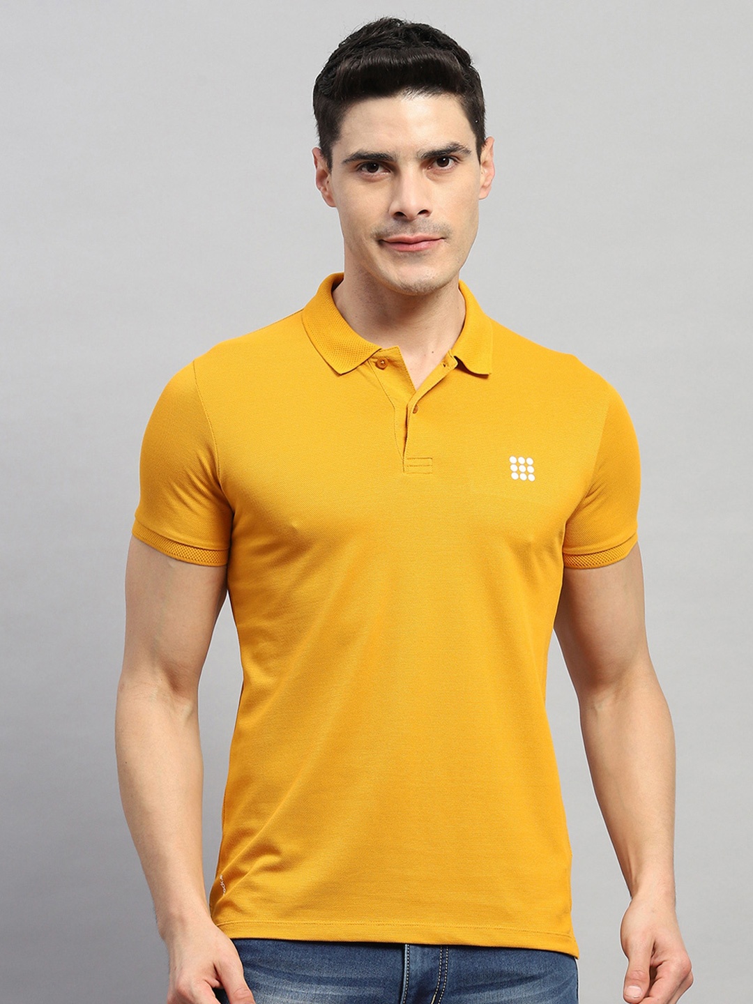 

rock.it Polo Collar Cotton T-shirt, Mustard