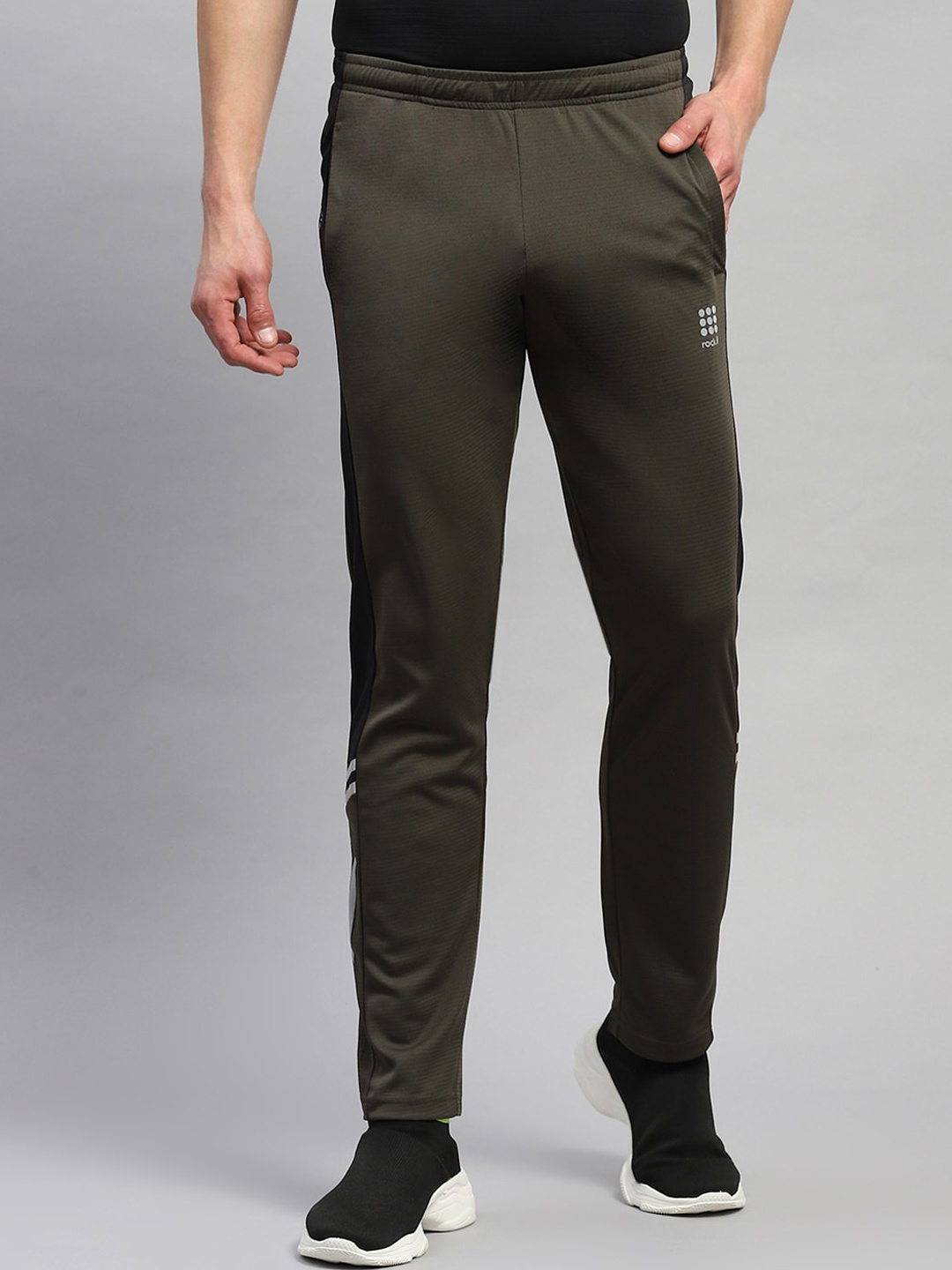 

rock.it Men Mid Rise Track Pants, Olive