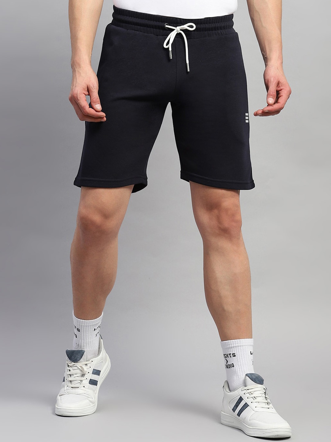 

rock.it Men Summer Mid Rise Cotton Sports Shorts, Navy blue