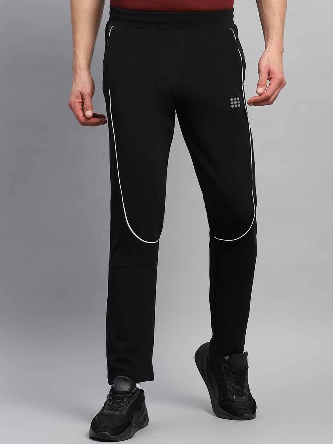 

rock.it Summer Men Mid Rise Sports Track Pant, Black